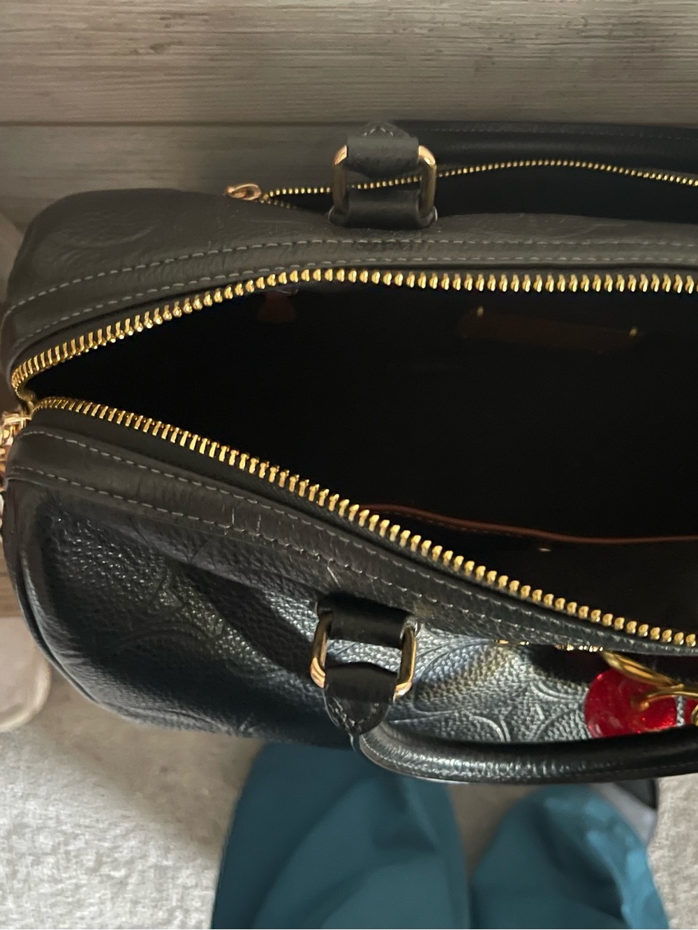 COACH Large Rowan Satchel Bag in Signature Leather Black (charms not Coach) - Picture 5 of 7